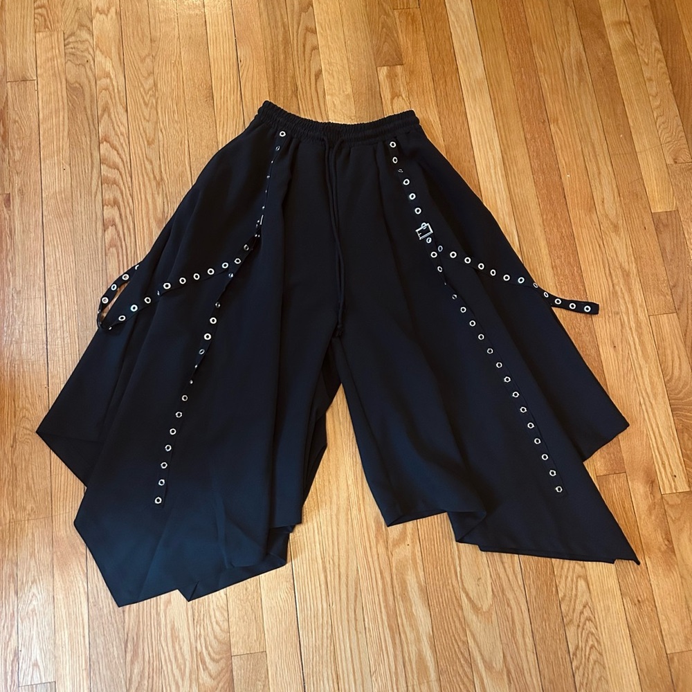 DONATING SOON Black Wide Leg Pants with Grommets - Picture 2 of 2